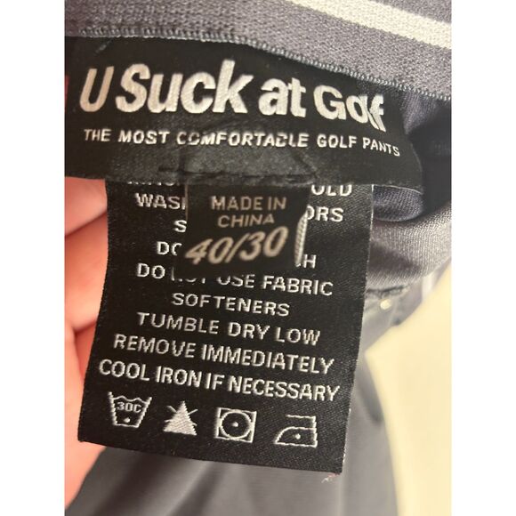 U Suck At Golf Pants USAG Mens 40x30 Grey Golf Sweats - Picture 2 of 9